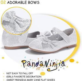 img 1 attached to Stylish Flats for Wedding Little Flower Girls: PANDANINJIA Toddler Shoes