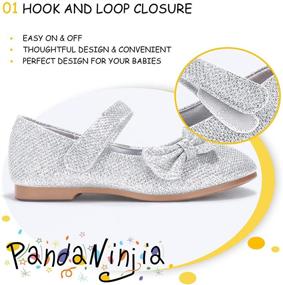 img 2 attached to Stylish Flats for Wedding Little Flower Girls: PANDANINJIA Toddler Shoes