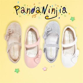 img 3 attached to Stylish Flats for Wedding Little Flower Girls: PANDANINJIA Toddler Shoes