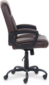 img 2 attached to 😊 Amazon Basics Classic Puresoft Padded Mid-Back Office Computer Desk Chair - Brown: Comfortable Armrest and Elegant Design