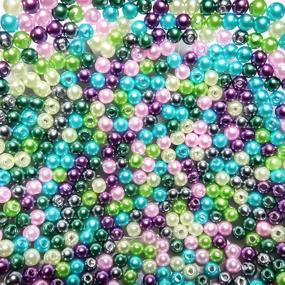 img 4 attached to 📿 TOAOB 1000pcs 5mm Colorful Round ABS Pearl Beads - Perfect for DIY Craft, Necklaces, Bracelets, and Jewelry Making