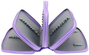 img 1 attached to Large Capacity Purple Pencil Case with 72 Slots - Portable Colored Pencil Holder Pen Bag Pouch for Artists and Students