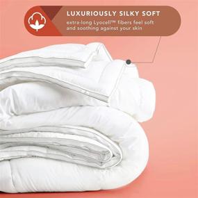 img 1 attached to 🌿 Codi Lyocell Eucalyptus Comforter: Eco-Friendly Duvet Insert for Cloud-Like Comfort | Lightweight, Breathable, Temperature Regulating | King/Cal King Size, 104 x 94 inch, in White