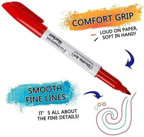 img 1 attached to 🎨 Vibrant 48-Color Permanent Markers: Fine Point for Various Surfaces - Plastic, Wood, Stone, Metal, & Glass. Perfect for Doodling, Coloring & Marking by Shuttle Art