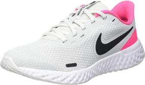 img 4 attached to Nike Revolution Running Shoes for Girls: White Anthracite Regular Fit - Stylish, Comfortable, and Durable