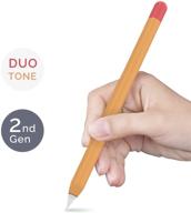 durable duotone silicone sleeve cover for apple pencil 🍊 2nd gen & ipad pro 11/12.9 2018 - orange/red by ahastyle logo