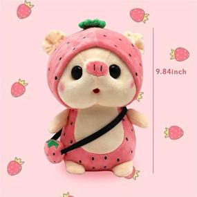 img 3 attached to Adorable 9.8in Piggy Stuffed Plushie – Cute Strawberry Soft Toy Pillow Doll for Kids, Halloween Gift – Girls' Plush Stuffed Animals