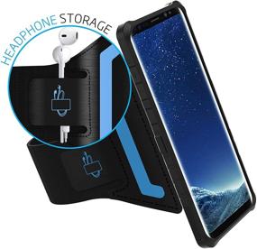 img 2 attached to 📱 LOVPHONE S8 Plus Armband &amp; Armour Case Set - Dual-Function Sport Running Armband + Protective Case with Kickstand for Samsung Galaxy S8 Plus, Soft Elastic Strap with Key Holder