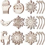 🎄 diy christmas crafts: 45 unfinished wooden ornaments with snowflake and reindeer designs - ideal for diy christmas decorations, hanging embellishments, and craft projects logo