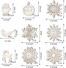 img 3 attached to 🎄 DIY Christmas Crafts: 45 Unfinished Wooden Ornaments with Snowflake and Reindeer Designs - Ideal for DIY Christmas Decorations, Hanging Embellishments, and Craft Projects