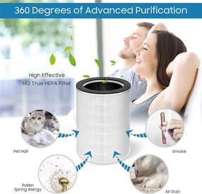 img 3 attached to KOKOFIT H13 Air Purifier Replacement Filter: True HEPA and Activated Carbon Filters for Allergies, Pets, Smoke, and Dust in Large Rooms