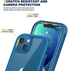 img 1 attached to 📱 Diaclara iPhone 13 Mini Case – Full Body Rugged Case with Touch Sensitive Anti-Scratch Screen Protector – Soft TPU Bumper Case for iPhone 13 Mini 5.4" (Blue/Clear)