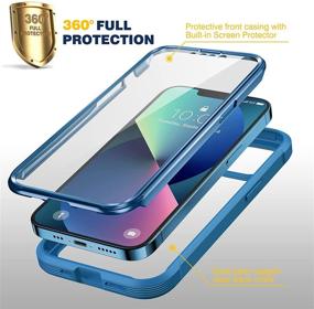 img 3 attached to 📱 Diaclara iPhone 13 Mini Case – Full Body Rugged Case with Touch Sensitive Anti-Scratch Screen Protector – Soft TPU Bumper Case for iPhone 13 Mini 5.4" (Blue/Clear)