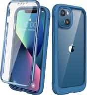 📱 diaclara iphone 13 mini case – full body rugged case with touch sensitive anti-scratch screen protector – soft tpu bumper case for iphone 13 mini 5.4" (blue/clear) logo