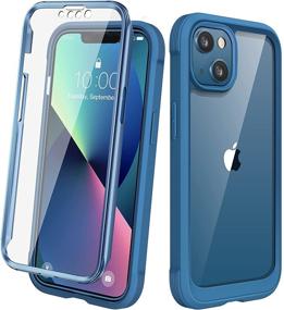 img 4 attached to 📱 Diaclara iPhone 13 Mini Case – Full Body Rugged Case with Touch Sensitive Anti-Scratch Screen Protector – Soft TPU Bumper Case for iPhone 13 Mini 5.4" (Blue/Clear)