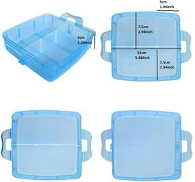 img 2 attached to 📦 Minghu Stackable Craft Storage Box Organizer with Adjustable Compartments and Snap-Lock Tray - Transparent, 3-Tier Design - Available in 3 Sizes and 4 Candy Colors (Medium - 18 Compartments, Blue)