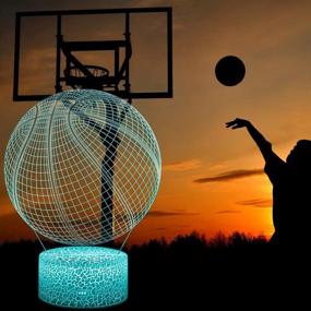 img 3 attached to 🏀 Ultimate Basketball Night Light: 3D Illusion Effect Lamp with Remote Control - Perfect Bday Xmas Gift for NBA Sport Lovers Kids Teen Boys Girls