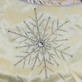img 2 attached to 🎄 54-Inch Ivory Kurt Adler Tree Skirt featuring Crystal Lace Snowflakes