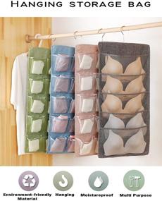 img 2 attached to AARAINBOW Dual-Sided Hanging Closet Organizer: 20 Pocket Gray Storage for Underwear, Toiletries, and Accessories