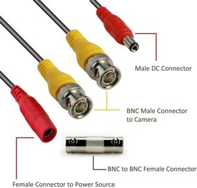 img 3 attached to 🔌 InstallerCCTV 100ft Pre-Made All-in-One BNC Video and Power Cable: Black