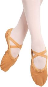 img 3 attached to 🩰 DANSGIRL Canvas Split Sole Ballet Shoes for Women & Kids - Classic Dancing Slippers in Sizes 3.5M to 12M