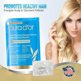 img 2 attached to 🧖 PURA D'OR Hair Thinning Therapy Intense Moisturizing Biotin Masque 1.2oz 8-Pack (9.6oz) | Deep Hydrating Treatment Hair Mask with Caffeine & Catalase for Thicker Hair | Men & Women (Packaging May Vary)
