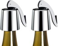 difenlun stainless steel wine bottle stopper, 2 pack with silicone plug - reusable wine sealer for keeping beverage fresh логотип