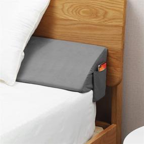 img 4 attached to 🛏️ VEKKIA King Size Bed Wedge Pillow - Close The Gap (0-7") Between Mattress and Headboard - Gray (76"x10"x6")