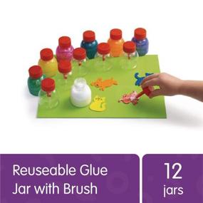 img 3 attached to 🎨 Colorations Glue Jar Set: 12 Empty Bottles with Brushes for Classroom Art Supplies, School Projects, Crafting, and Kids Art