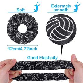 img 3 attached to 🏐 Set of 20 Sport Hair Scrunchies for Volleyball Players - Elastic Silk Satin Hair Ties with Hairband Scrunchy Ponytail Holder - Black and White Sporty Hair Accessories