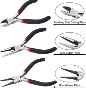 img 1 attached to 🔧 Pandahall 1 Set Steel Jewelry Pliers Sets: Polishing Round Nose, Wire Cutter, and Needle Nose Pliers 105~125mm for Jewelry Making - Black