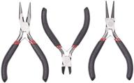 🔧 pandahall 1 set steel jewelry pliers sets: polishing round nose, wire cutter, and needle nose pliers 105~125mm for jewelry making - black logo