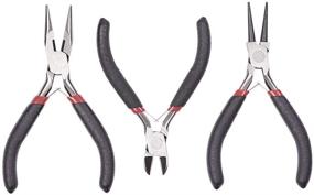 img 4 attached to 🔧 Pandahall 1 Set Steel Jewelry Pliers Sets: Polishing Round Nose, Wire Cutter, and Needle Nose Pliers 105~125mm for Jewelry Making - Black