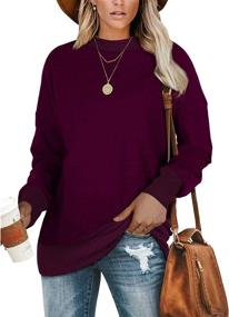 img 4 attached to 👚 Geifa Oversized Crewneck Sweatshirts: Stylish Long Sleeve Tunic Tops for Women, Perfect with Leggings!