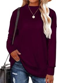 img 1 attached to 👚 Geifa Oversized Crewneck Sweatshirts: Stylish Long Sleeve Tunic Tops for Women, Perfect with Leggings!