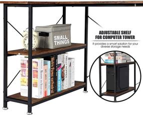 img 1 attached to 🖥️ WELYAS Small L-Shaped Desk: Efficient Storage & Space-Saving Corner Office Desk with Monitor Stand