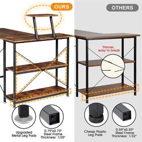 img 2 attached to 🖥️ WELYAS Small L-Shaped Desk: Efficient Storage & Space-Saving Corner Office Desk with Monitor Stand