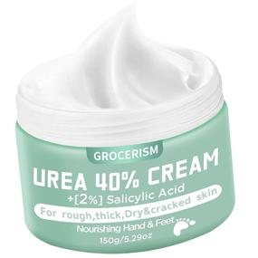 img 4 attached to 🌿 Urea Cream 40% with 2% Salicylic Acid – Callus Remover Foot Cream, Hand Cream for Dry Cracked Heels, Feet, Hands, Knees, Elbows | 5.29 oz Deep Moisturizing & Softening Callus Treatment