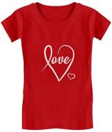 adorable love cursive heart valentine's day girls' fitted kids t-shirt: a perfect gift for your little ones! logo