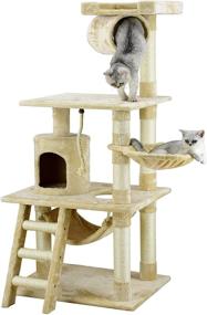 img 2 attached to Ultimate Playground: Go Pet Club 🐱 62-Inch Cat Tree Fit for Feline Royalty!