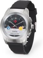 📱 мойkronoz zetime petite оригинальный гибридный смарт-часы 39 мм: швейцарские дизайнерские смарт-часы с механическими стрелками, цветным сенсорным экраном, совместимыми с ios и android – зеркальный серебро/черный силикон плоский. логотип