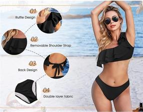 img 1 attached to 👙 Stylish and Flattering Avidlove Shoulder Bathing Swimwear for Women