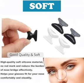 img 2 attached to 🦋 13 Pairs Anti-Slip Silicone Nose Pads - Soft Non-Slip Adhesive for Glasses - Butterfly Shape - Super Sticky Backing - White (2.8mm)