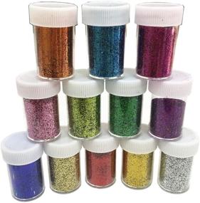img 4 attached to Glitter Powder Sequins for Slime Supplies and Arts Crafts - Solvent Resistant Shakers with Extra Craft Supplies Glitter - Bulk Pack of 12 Acrylic Polyester Loose Eyeshadow in Assorted Colors