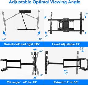 img 2 attached to 📺 Chainstone Long Arm Corner TV Mount: Full Motion Bracket for 37-70 Inch TVs, Up to 121 lbs, VESA 600x400mm