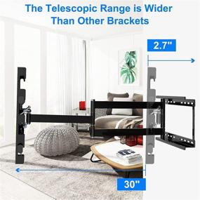 img 3 attached to 📺 Chainstone Long Arm Corner TV Mount: Full Motion Bracket for 37-70 Inch TVs, Up to 121 lbs, VESA 600x400mm