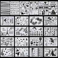 versatile 22-piece plastic drawing stencils set for kids: diy scrapbooking, painting crafts, bullet journaling, and more (10.2 x 7.1 inch) logo