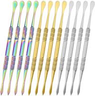 🔪 12-pack stainless steel wax carving tool set with spoon carving tool, 4.75 inch, in silver, rainbow, and gold logo