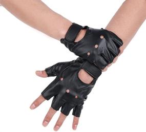 img 3 attached to 🧤 JISEN Leather Fingerless Gloves