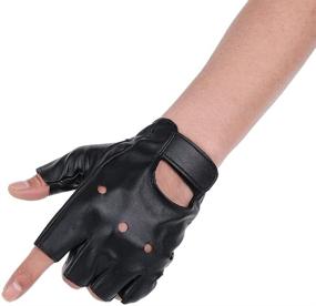 img 4 attached to 🧤 JISEN Leather Fingerless Gloves